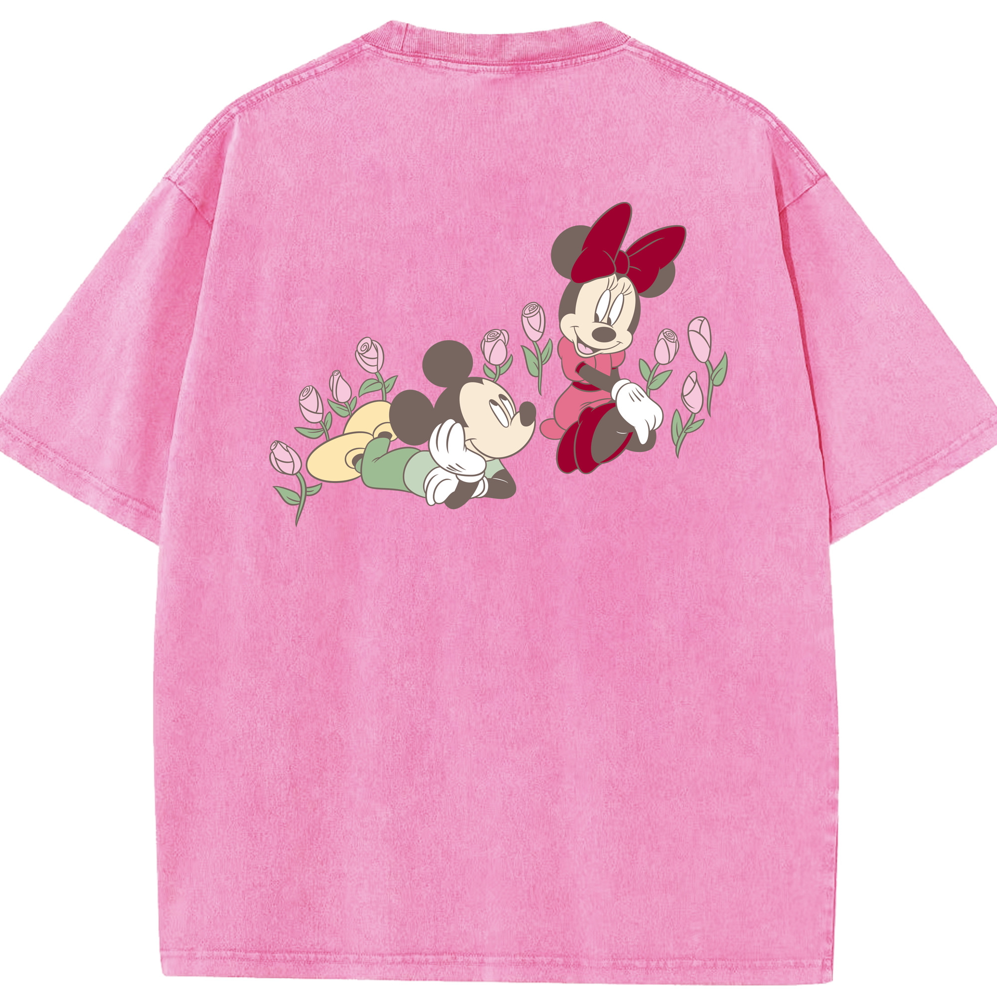 （画像用） ミッキーマウス Mickey Mouse 綿100% ヴィンテージ風 半袖Tシャツ（背面プリント）